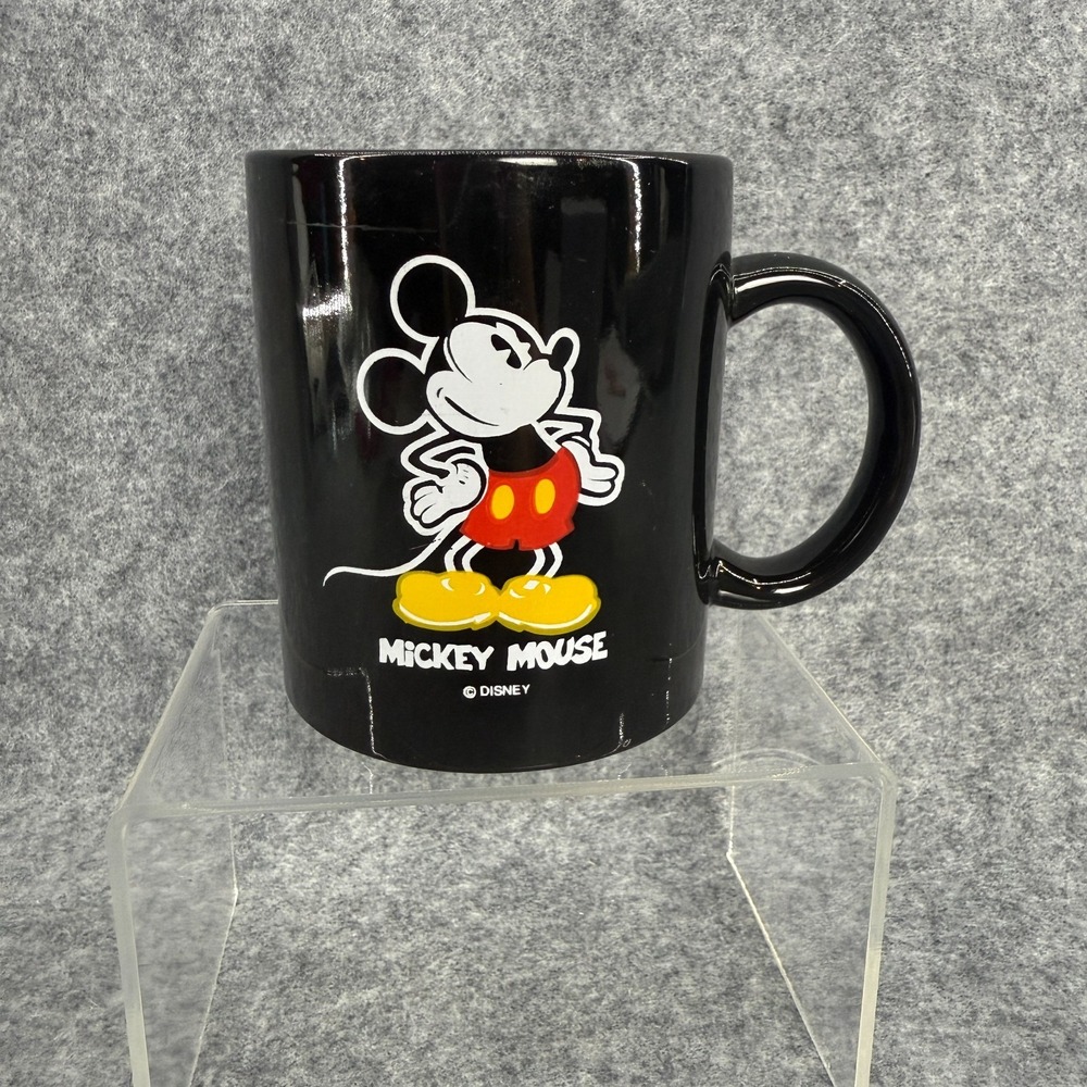 Disney Mickey Mouse Ceramic Coffee Tea Mug Cup Signature Black Background